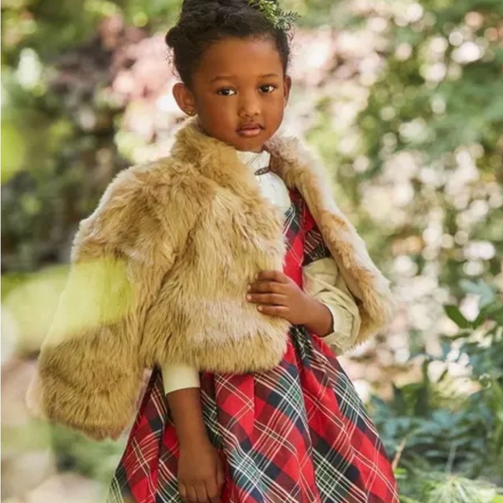 Janie and Jack Girls’ Faux Fur Jacket - Beechwood